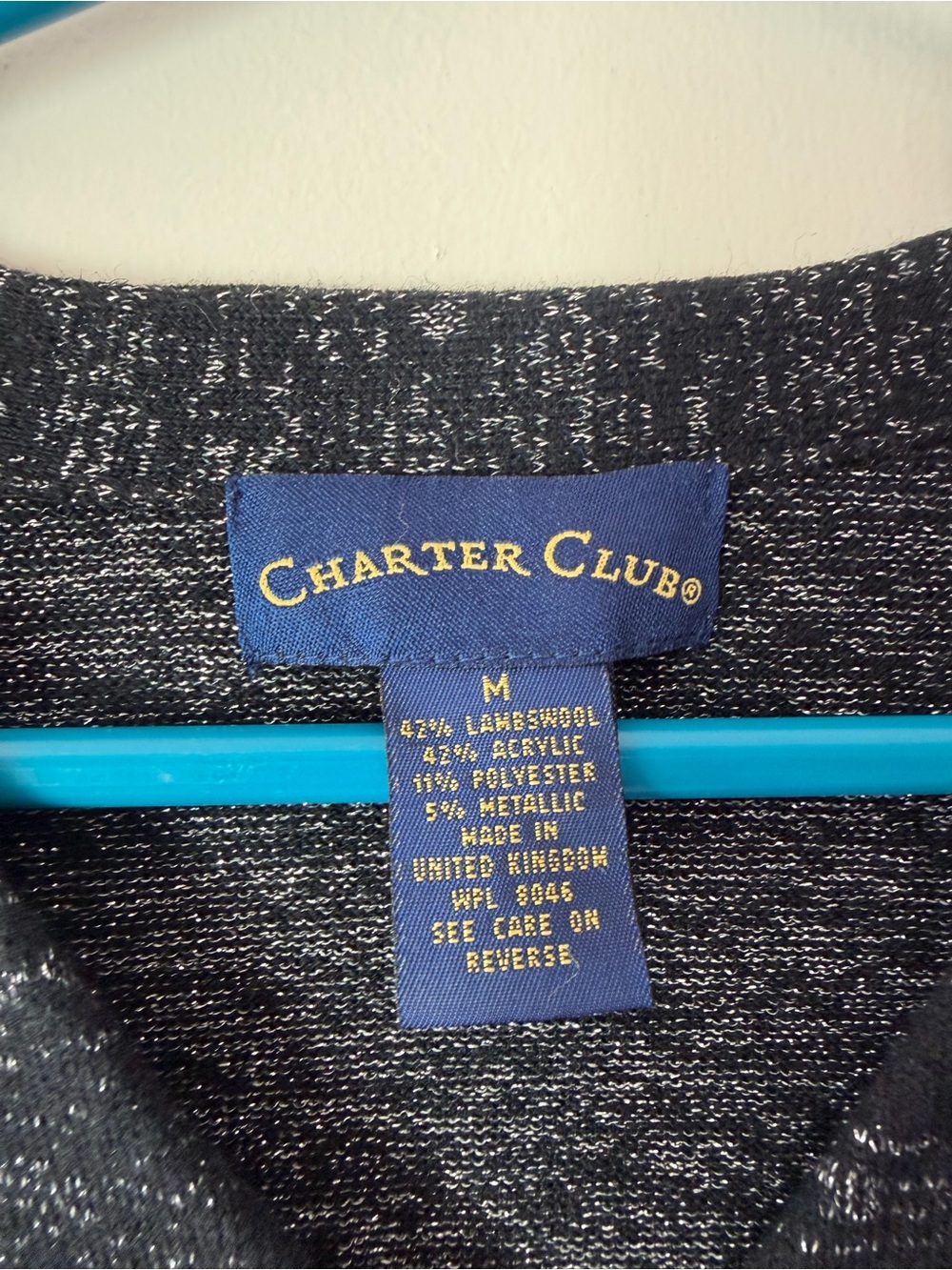 Charter Club Black Heathered Knit Cardigan - Picture 3 of 5